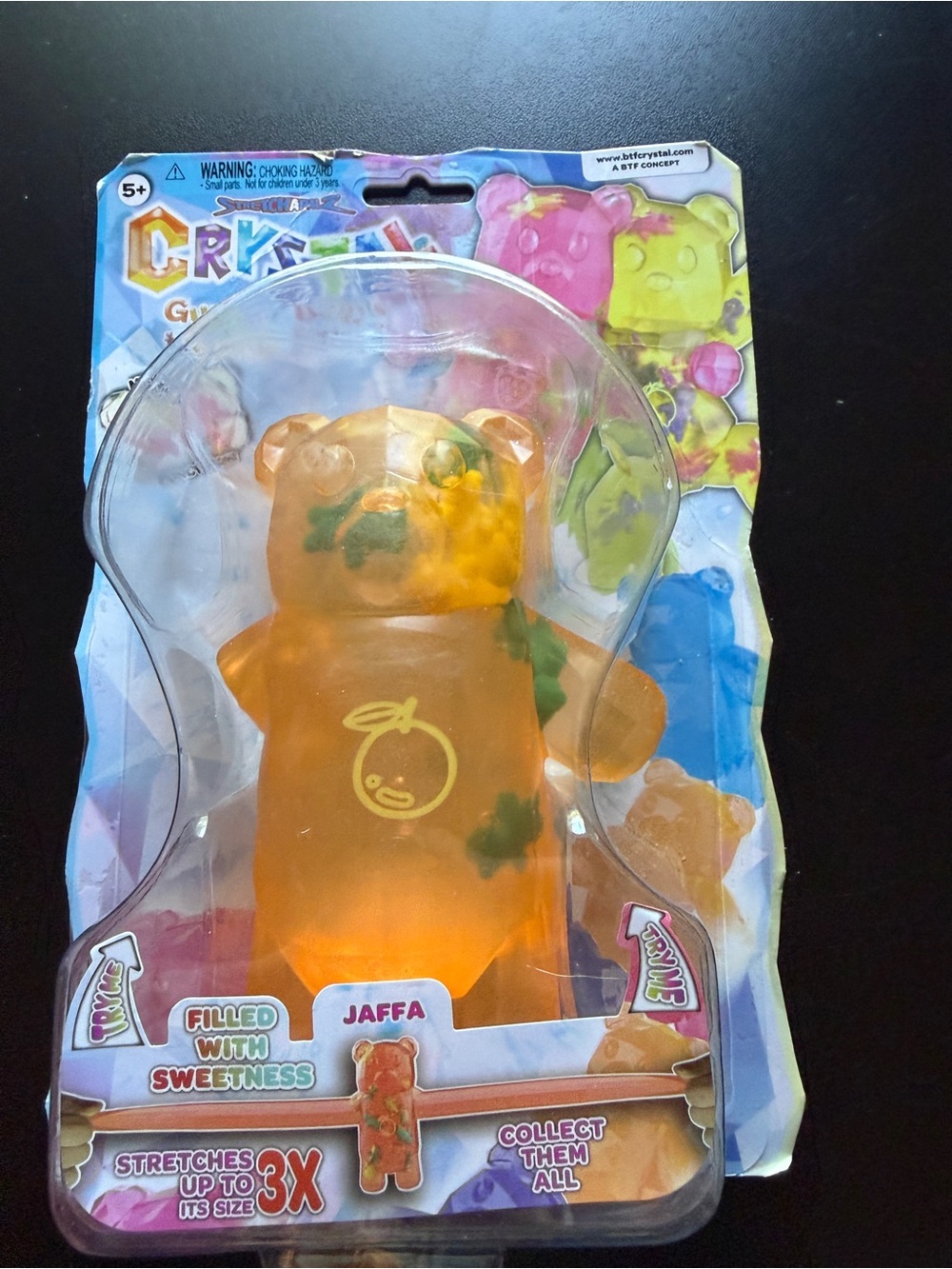 New Squishy Toy Crystal Gummy Bears Forever Series Stretch Orange 5+ Jaffa